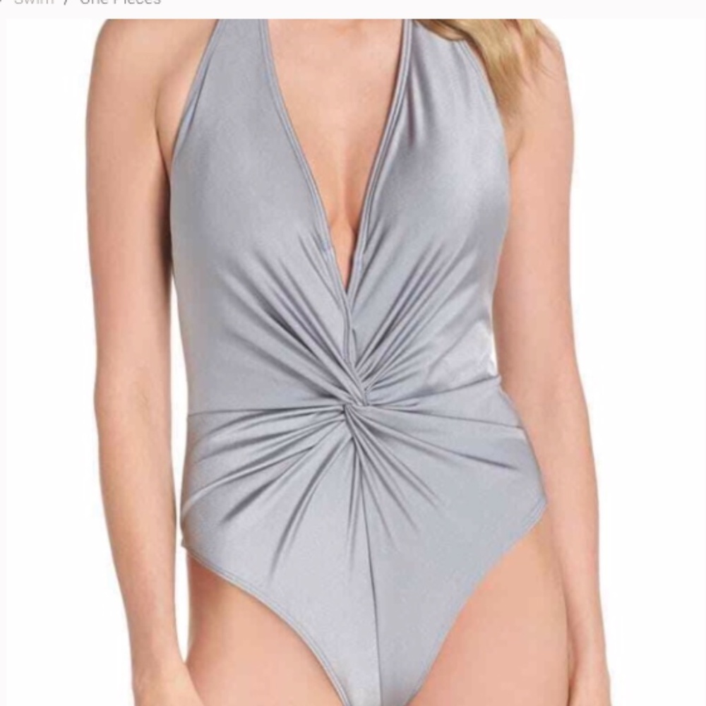 Ted baker M 8 gray silver one piece swimsuit